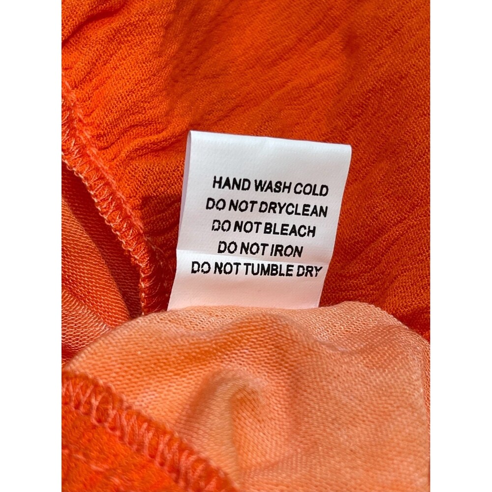 Davi & Dani Orange babydoll ruffled tank top size Small - Picture 4 of 7
